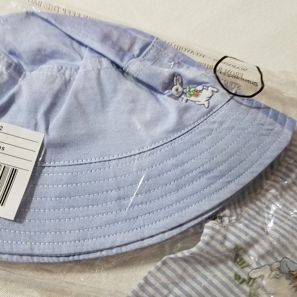Gymboree Peter Rabbit NWT 12-18 month Romper 12-24 Hat Easter set summer. - Picture 2 of 4